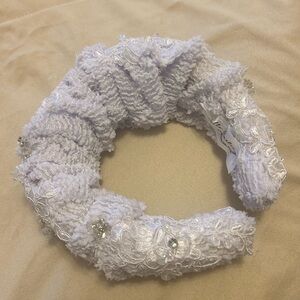 Hello darling Anne with an E crown headband white sequins appliqué lace